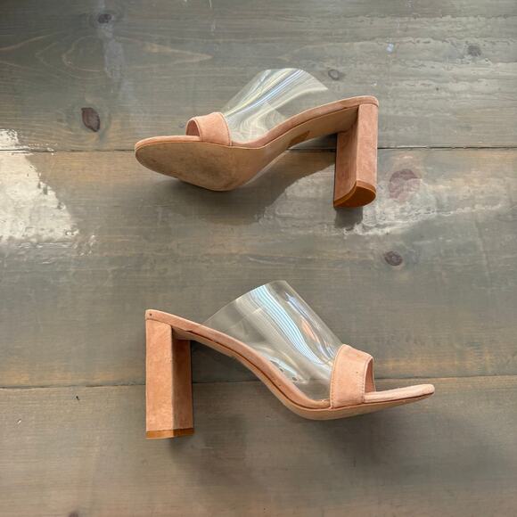 Jeffrey Campbell Blush Suede Clear Keira Slide Sandal Sz 9.5 - Picture 2 of 13